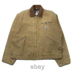 Vintage Carhartt Detroit Jacket Size 44 Medium Made in USA Distressed Workwear