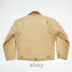 Vintage Carhartt Detroit Jacket Sun Faded Brown Canvas Work Worn Distress WIP S