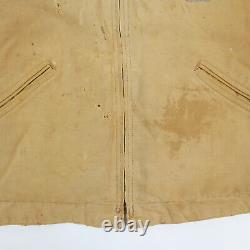 Vintage Carhartt Detroit Jacket Sun Faded Brown Canvas Work Worn Distress WIP S