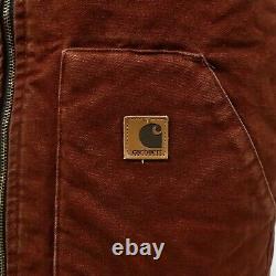 Vintage Carhartt Distressed Canvas Work Vest Size L Made in USA Wip