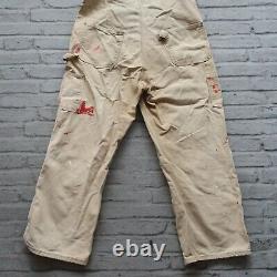 Vintage Carhartt Distressed Work Overalls Pants Jeans Paint Logo Wip Made in USA