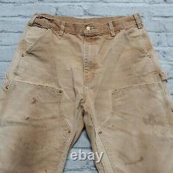 Vintage Carhartt Double Knee Canvas Work Pants Jeans Distressed Front Wip