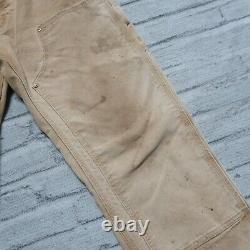 Vintage Carhartt Double Knee Canvas Work Pants Jeans Distressed Front Wip