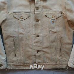 Vintage Carhartt Lined Canvas Trucker Jacket Distressed Made in USA Wip