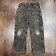 Vintage Carhartt Quilted Double Knee Work Pants Thrashed Distressed 34x32 B194