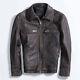 Vintage Classic Distressed Mens Terminator Brando Motorcycle Real Leather Jacket