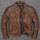Vintage Distressed Brown Men Genuine Biker's Cow-hide Leather Jacket