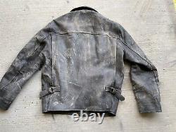 Vintage Distressed Wested Indiana Jones Raiders Leather Jacket Medium Cosplay M