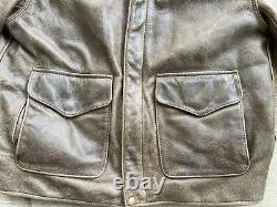 Vintage Distressed Wested Indiana Jones Raiders Leather Jacket XLarge Cosplay XL