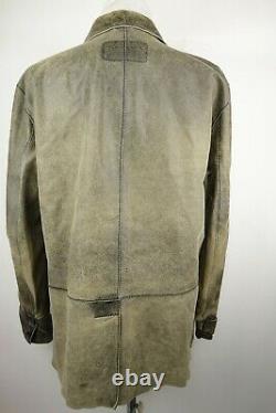 Vintage Dolce and Gabbana Distressed Leather Jacket Men Size 46 XL