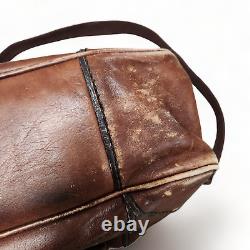 Vintage Fossil Leather Briefcase Messenger Shoulder Bag Distressed Brown Laptop