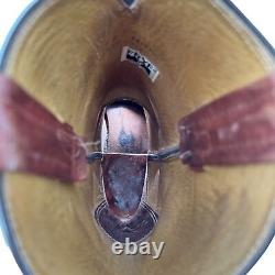 Vintage Frye Cowboy Boots Mens size 9D Distressed Brown Leather USA Western Boot