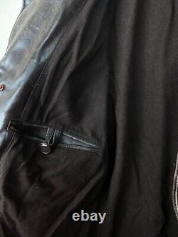 Vintage Gap Mens Distressed Zip Jacket Cow Leather Dark Brown Y2K 2003 Size M
