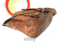 Vintage John Fluevog 240 Wagon Distressed Leather Laptop Messenger Compter Bag