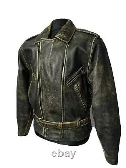 Vintage Leather Biker Jacket Cheyenne Distressed 44R (L)