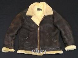 Vintage Leather Jacket XL Aviator Co B-3 Bomber Style Distressed Patina