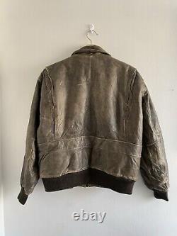 Vintage Levi's Brown Distressed Leather Sherpa Men's Jacket Size 38