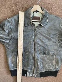 Vintage Levi's Brown Distressed Leather Sherpa Men's Jacket Size 38