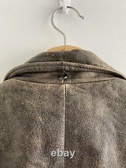 Vintage Levi's Brown Distressed Leather Sherpa Men's Jacket Size 38