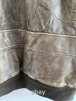 Vintage Levi's Brown Distressed Leather Sherpa Men's Jacket Size 38