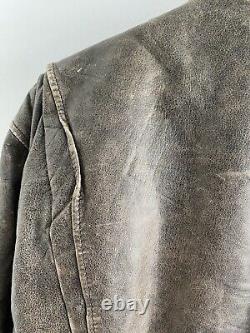 Vintage Levi's Brown Distressed Leather Sherpa Men's Jacket Size 38