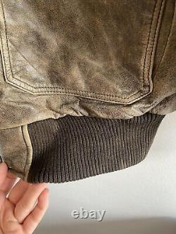 Vintage Levi's Brown Distressed Leather Sherpa Men's Jacket Size 38