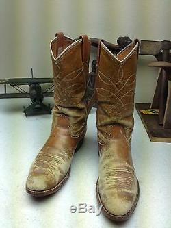 Vintage Made In USA Distressed Nocona Western Cowboy Rockabilly Boots Size 10.5b