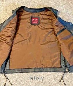 Vintage Motorcycle Vest Pocket Distressed Real Leather Waistcoat Mens / XS-5XL