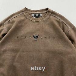 Vintage Nike Golf Brown Crewneck Sweatshirt Mens Large