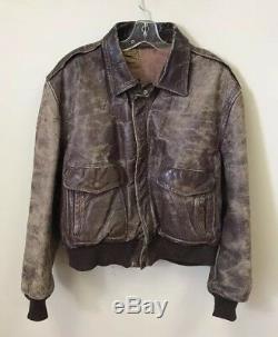 Vintage Outerwear Steerhide Genuine Leather Jacket Distressed Talon Zipper