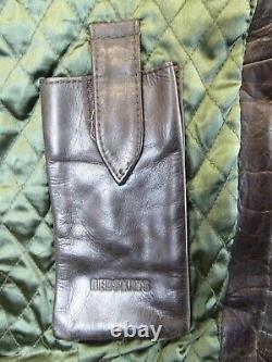 Vintage Redskins Brown Leather Chore Coat Workwear Jacket Medium LD274