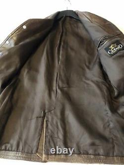 Vintage Retro Mens Leather Distressed Blazer Jacket 42