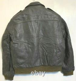Vintage Schott Iusa Issue Is 674 Ms Distressed Leather Flying Jacket Size 44