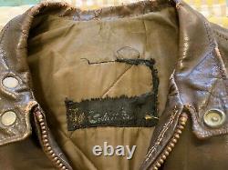 Vintage Schott Perfecto Leather Motorcycle Jacket Cafe Racer Jacket Distressed