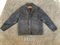 Vintage Timberland Mens Sz LARGE Lightly Distressed Casual Brown Leather Jacket