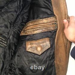 Vintage WRD Chevignon Distressed Leather Motorcycle Jacket! Read Description