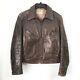 Vintage Windward Mens Large Leather Jacket Horsehide Distressed Patina 1940s