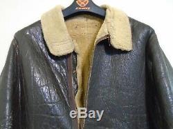 Vintage Ww2 Distressed Usaaf D1 Leather Sheepskin Flying Jacket Size 40 Conmar