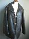 Vintage Black Leather Borg Fur Distressed Sheepskin Style Coat Jacket 38 40 42 M