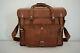 Vintage Distressed Tan Leather Bag Duffle Luggage Briefcase Messenger Shoulder