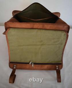 Vintage distressed tan Leather Bag Duffle Luggage Briefcase Messenger Shoulder