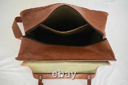 Vintage distressed tan Leather Bag Duffle Luggage Briefcase Messenger Shoulder