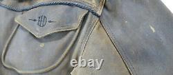 Vintage mens harley davidson leather jacket XL billings brown distressed bar