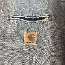 Vtg Carhartt J43 CHT Detroit Blanket Lined Brown Work Mens L Distressed USA