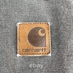 Vtg Carhartt J43 CHT Detroit Blanket Lined Brown Work Mens L Distressed USA