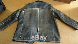 Vtg Distressed Colebrook Brown Leather Jacket Sz XL Medium length