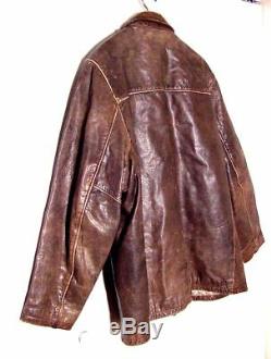 Vtg Distressed Wilsons M Julian Brown Gray Quilted Button Leather Jacket Sz 2XL