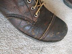 Vtg Red Wing boots Sz 12 Iron Ranger Distressed Brown Leather USA Made