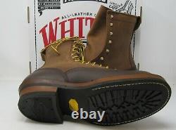 White's Boots, 375LTT-MV. 10 A, 8. Distressed/ Brown, Mini Vibram Soles