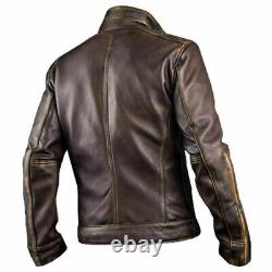 X Men Wolverine Cafe Racer Vintage Motorcycle Distressed Brown Leather Jacket